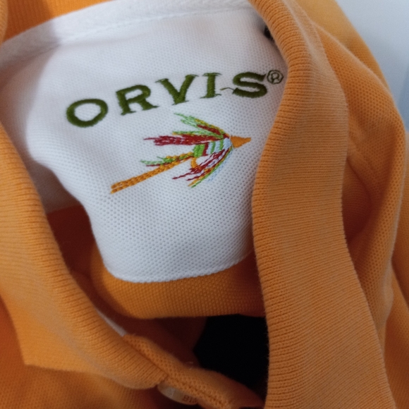 ORVIS Men's Signature Orange Polo Shirt M Cotton S - Picture 4 of 5